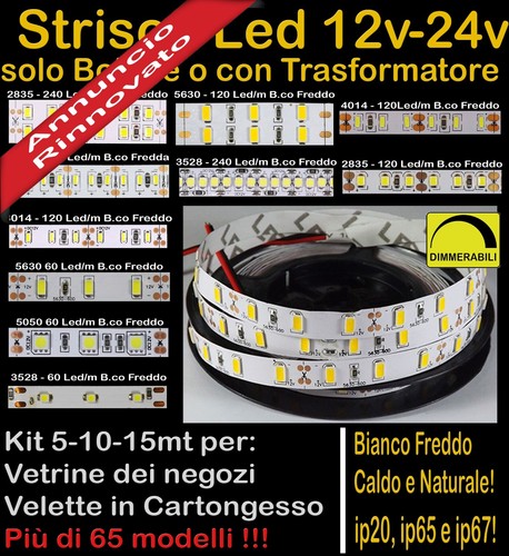 Strisce led bianche 12v 24v - strisce,